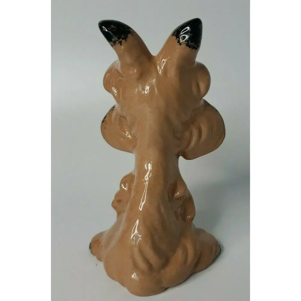 Vintage Roselane USA Dog Pottery Figurine‎ Jewel Eyes 4.5 Inches Tall U106